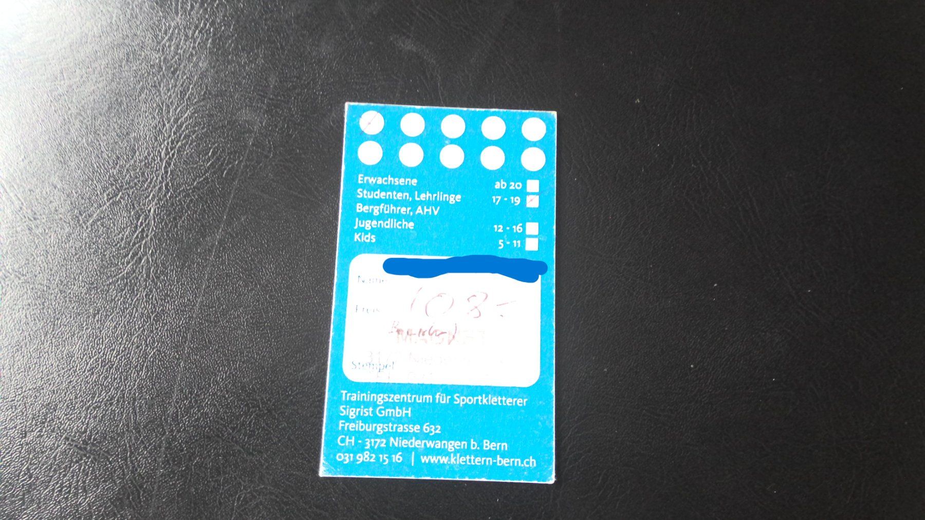 Biglietti: Boulder Ticket Magnet Niederwangen (9Eintritte) – Usato da Worblaufen venduto da casili 1