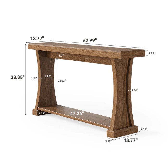 Tavoli: Konsolentisch 160cm 2 Ebenen Holzoptik – Nuovo e nell'imballaggio originale da Gretzenbach venduto da Genfi-Shop 1