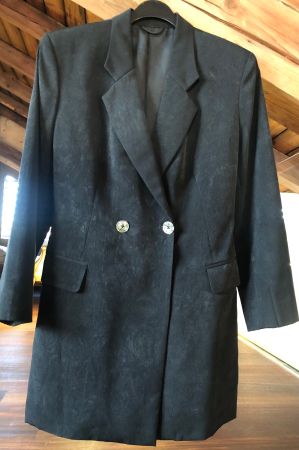 Lange taillierte Damenjacke Blazer Kurzmantel aus Rohseide