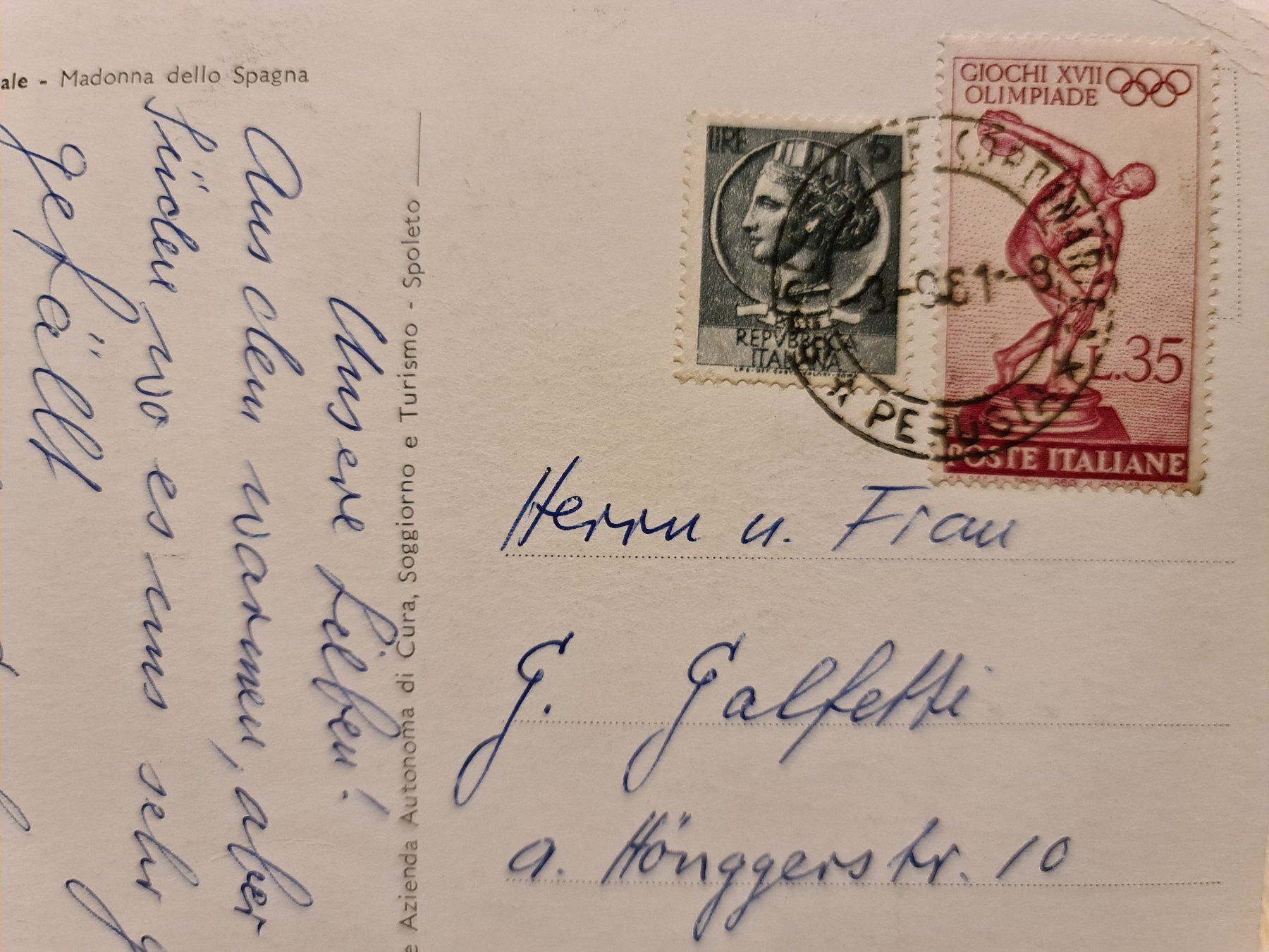 Cartoline postali: Ansichtskarte Spoleto 1961 Italien – Usato da Dintikon venduto da Vexi 1