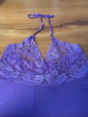 Nuisette violette dentelle sexy dos nu été occasion
