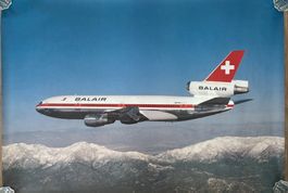 Original altes Balair Poster / Plakat DC-10-30