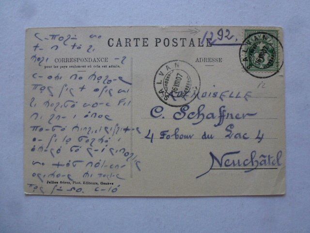 Cartoline postali: Ansichtskarte Salvan 1907 – Usato da Walkringen venduto da Casablanca777 1