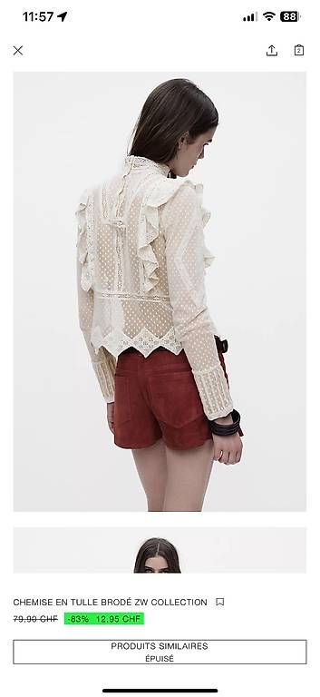 Camicette: Zara blouse brodée taille M comme neuf – Usato da Yens venduto da GIPE 2
