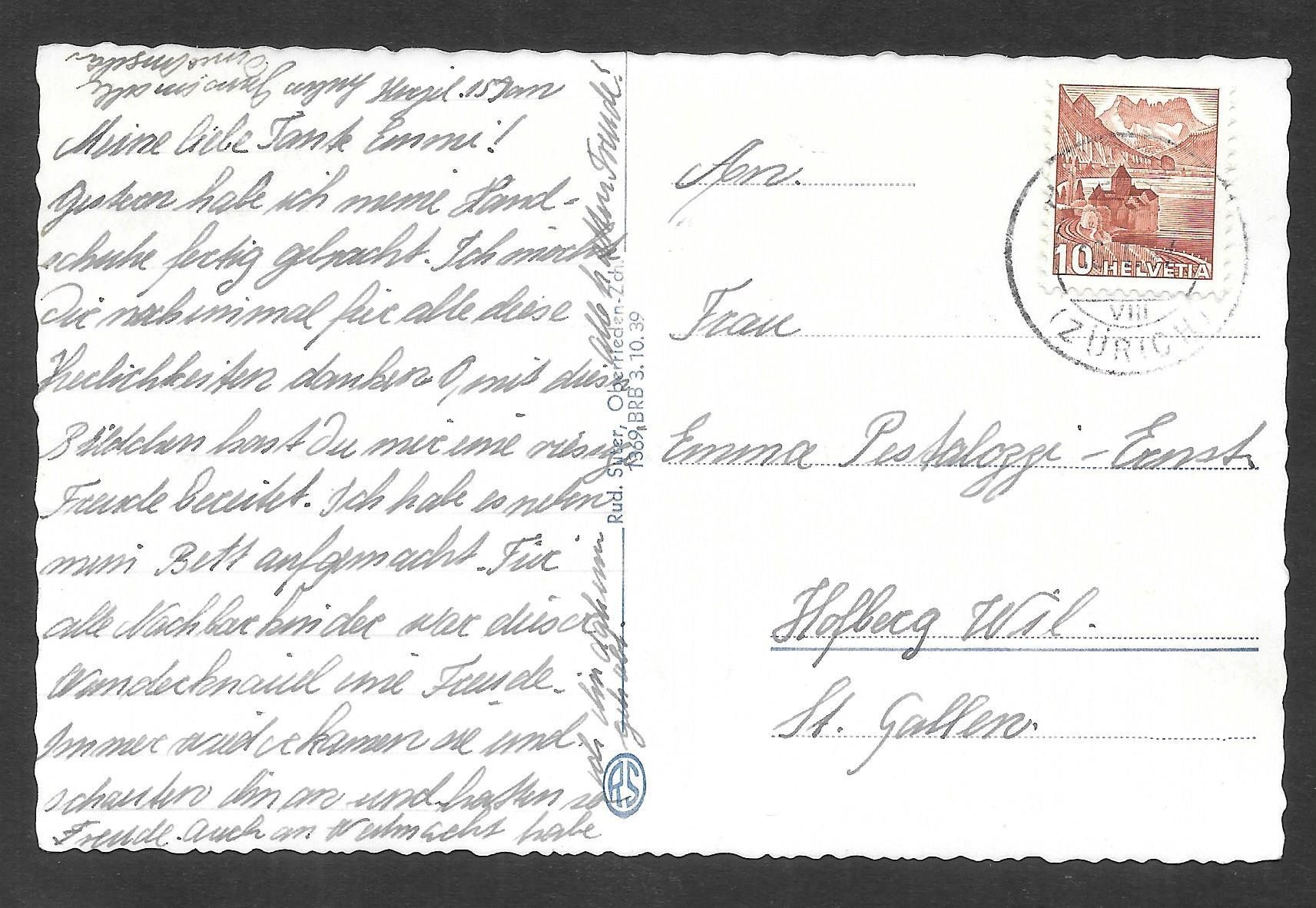 Cartoline postali: Hirzel Hirzel - Höhe Teilansicht – Usato da Olten venduto da clotaldi 1