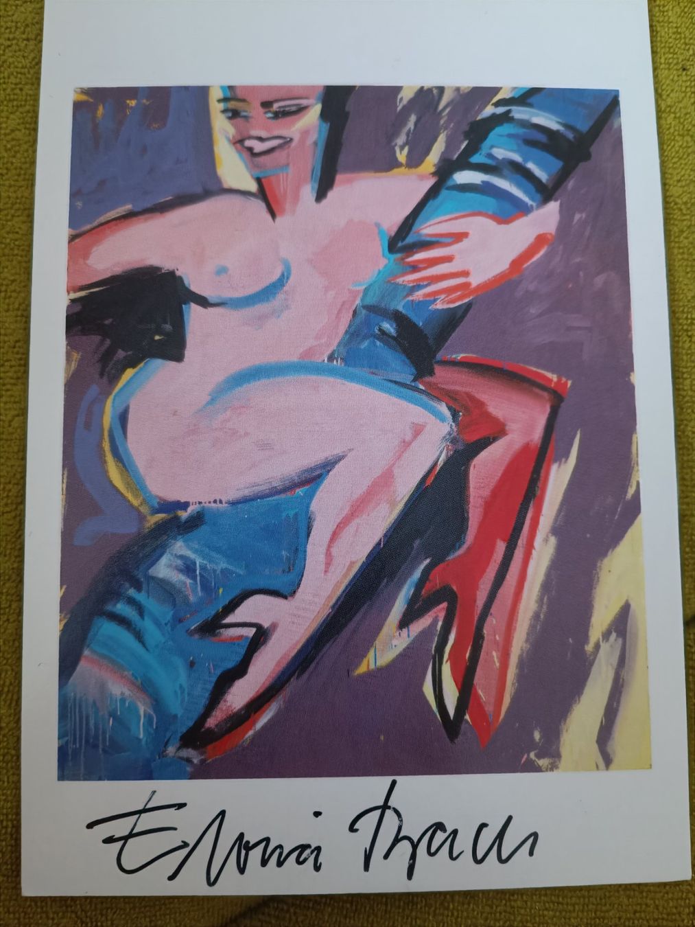 Autografi: Elvira Bach - handsignierte Kunstpostkarte – Usato da Menziken venduto da Artographs