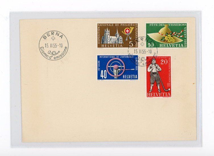 Tutti i francobolli: Werbe- und Gedenkmarken 1955, FDC it. – Usato da Utzigen venduto da sprint.007