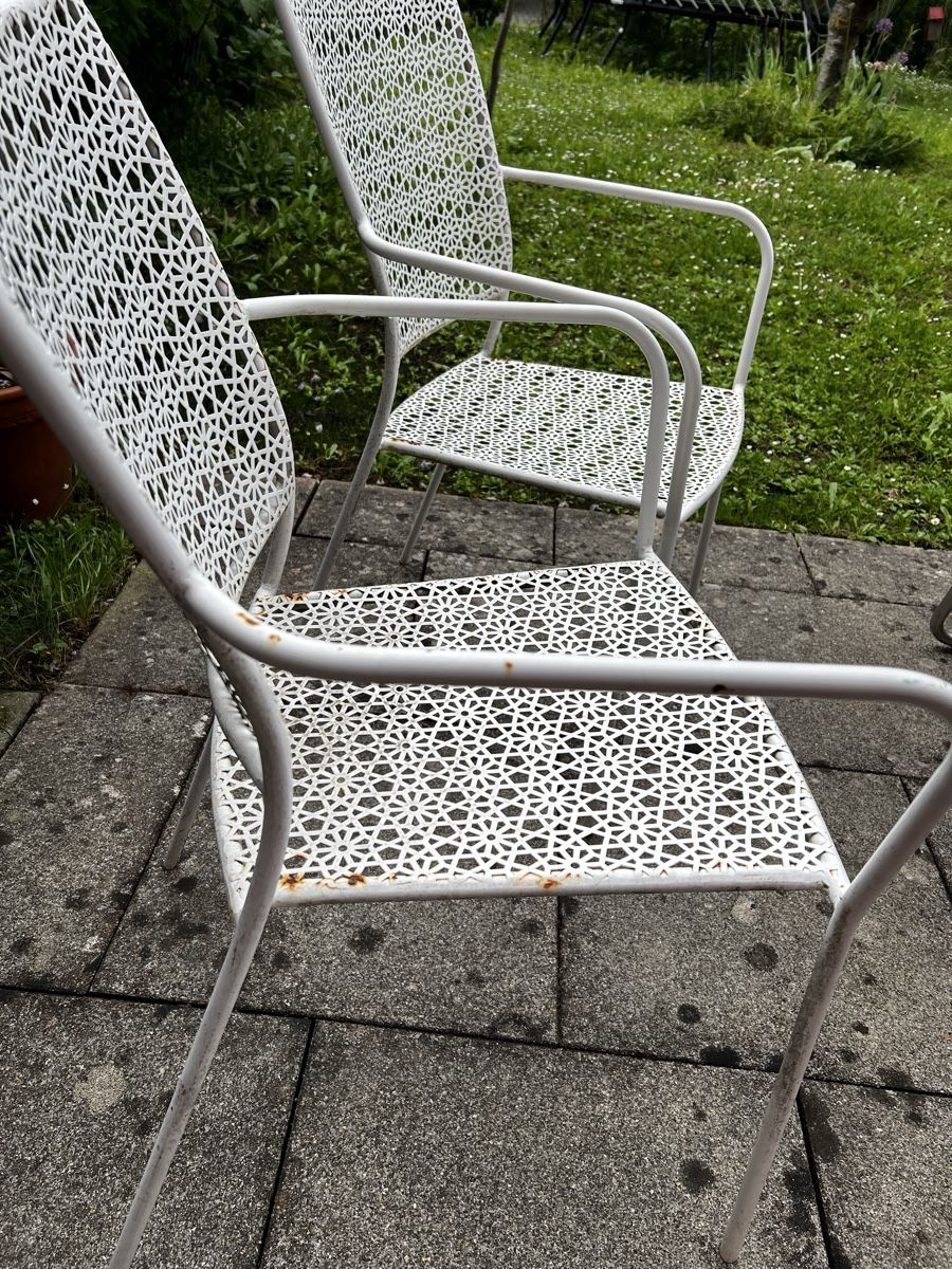 Sedie: 2 Gartenstühle Weiss Metall  – Usato da Bottighofen venduto da fritz-81 1