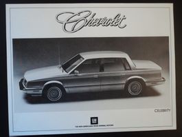 Prospekt Datenblatt Chevrolet Celebrity 1982