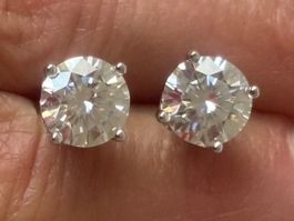 Luxus Elegante Zirkonia Ohrstecker Ohrschmuck  Farbe:Silber