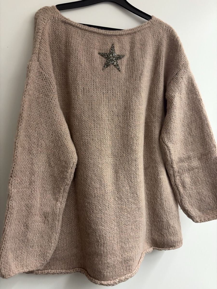 Maglioni & Felpe: Damen Pullover rosa mit Stern Applikation Grösse Uni – Usato da Weggis venduto da kae_76dl 2