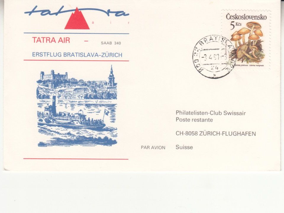 Alle Briefmarken: SLH RF 91.6 Bratislava - Zürich – Gebraucht aus Bürglen TG von StampGraf