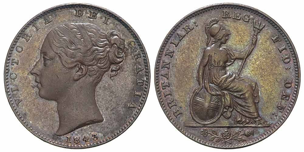 Tutti le monete: Großbritannien, 1 Farthing 1843 – Usato da Chiasso venduto da Novamarketing