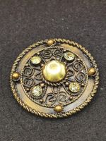 Vintage Brosche mit schmucksteine 80er Top