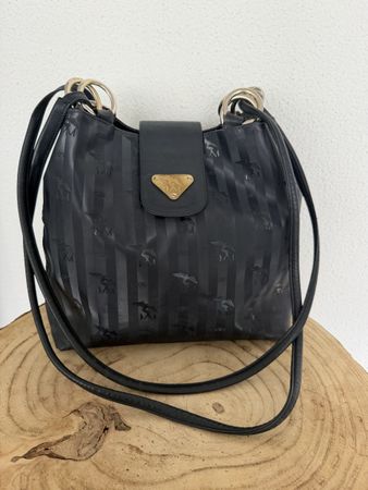 Maison Mollerus MM Schultertasche Dunkelblau Monogramm 