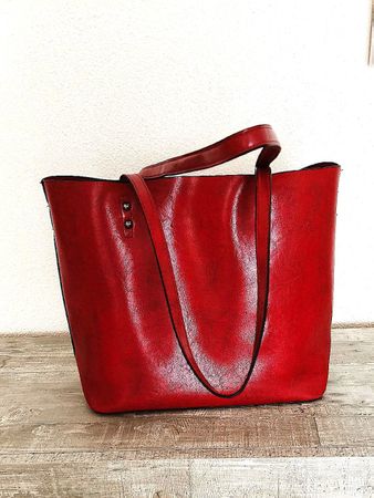 Handtasche rot Shopper gross guter Zustand