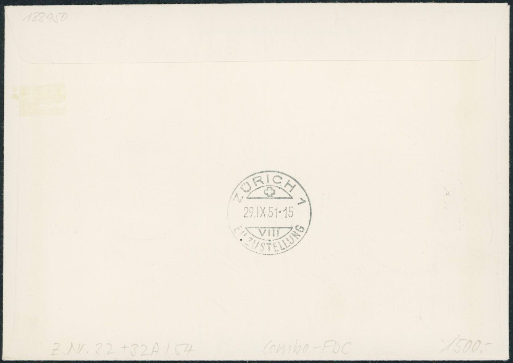 Tutti i francobolli: 1951 - Lunaba - Block - Blockauschnitt - FDC ET • Combo FDC – Usato da Schindellegi venduto da leecollect 1