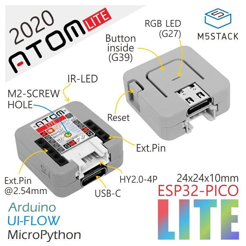 M5Stack Composants électroniques: M5Stack Atom Lite ESP32 IoT Development Kit – Neuf avec emballage d'origine à Veltheim AG par Mibib 1
