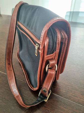 Umhängetasche Samsonite Kunst-Leder Textil schwarz braun