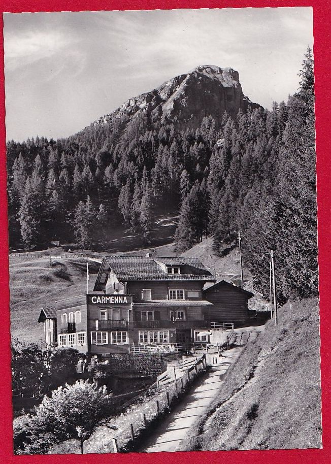 Ansichtskarten: TSCHIERTSCHEN HOTEL PENSION CARMENNA – Gebraucht aus Grüningen von Kartenlaube