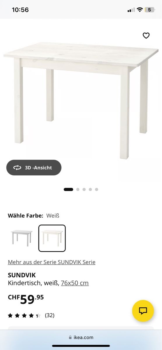 Ikea Set di tavolo e panche: Kindertisch Sundvik Ikea weiss mit 2 Stühlen – Usato da Zollikofen venduto da nilsa 8