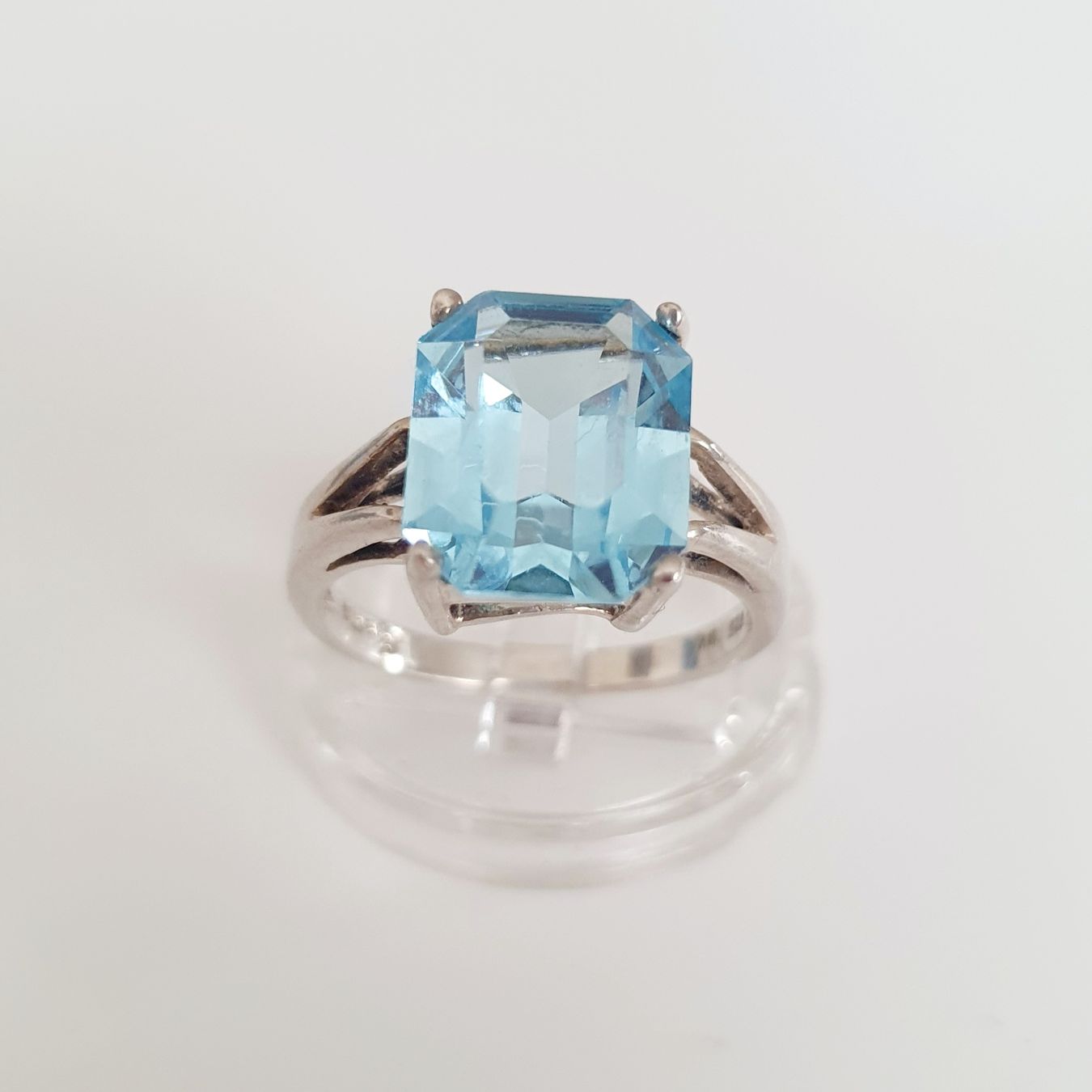 Anelli: Silber Ring 925  mit hellblauem Stein, Grösse 18.4 mm – Usato da Kreuzlingen venduto da Wunderkiste123 7