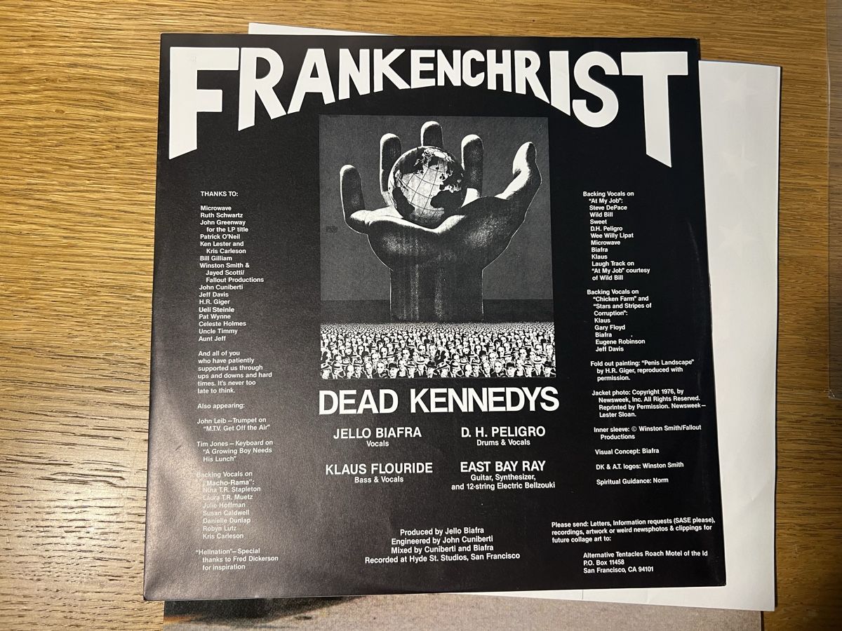 Dischi in vinile: Dead Kennedys - FrankenChrist LP  POSTER! – Nuovo (secondo la descrizione) da Zürich venduto da musicLP 2