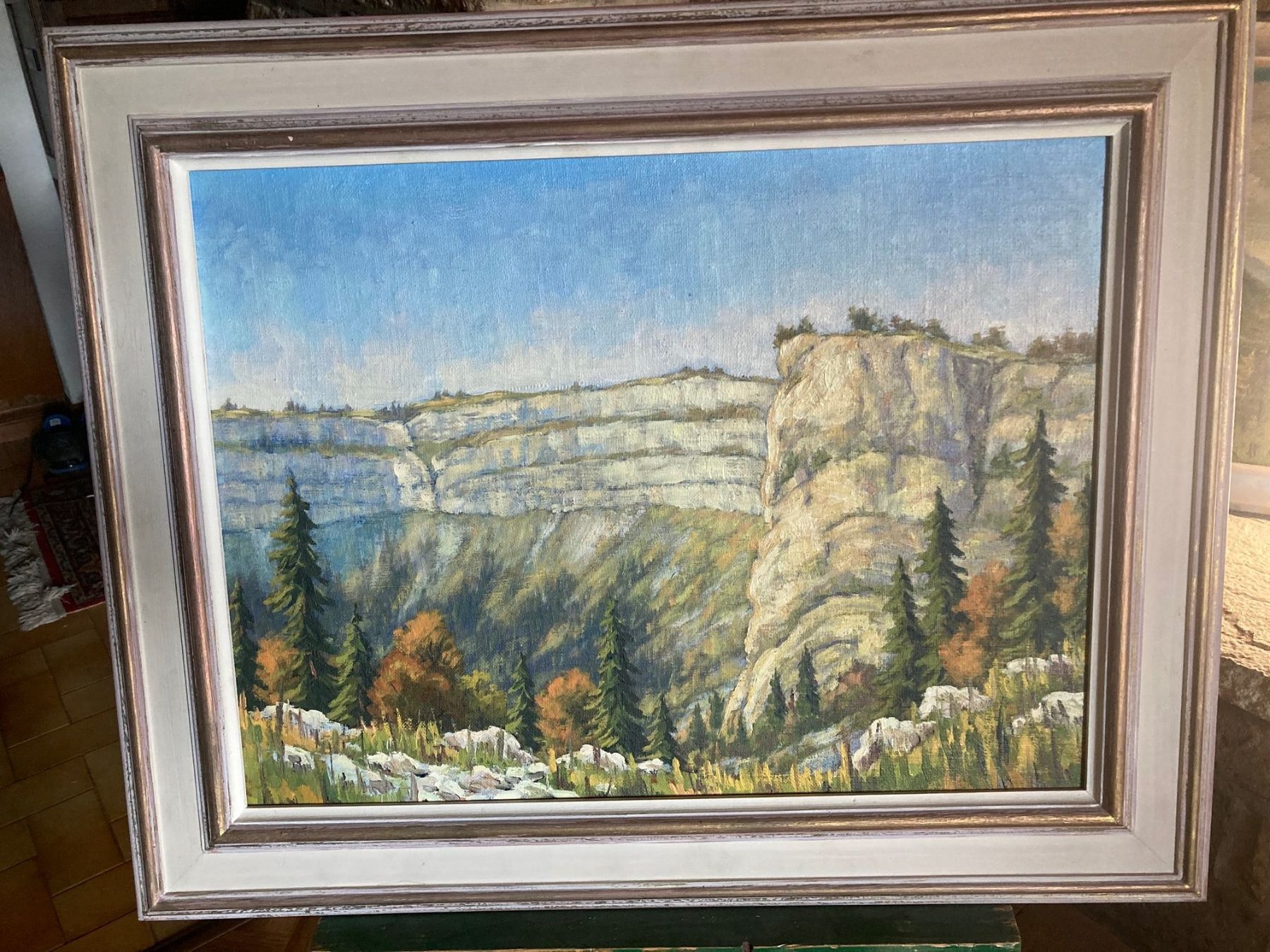 Dipinti: Tableau représentant le Creux-du-Van – Usato da La Chaux-de-Fonds venduto da venteperso5
