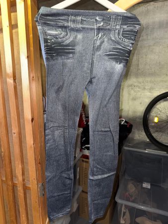 🔥Damen Leggings Jeansprint Dunkelgrau Grösse M neuwertig