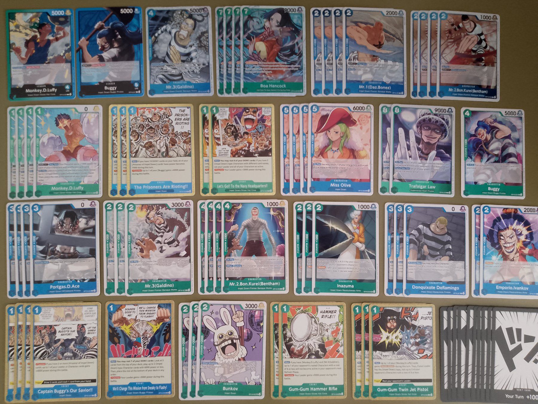 Bandai Carte collezionabili: One Piece Deckbau OP17 Luffy/Buggy Impel Down Core Karten – Nuovo (secondo la descrizione) da Jona venduto da Stack