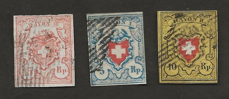 Tutti i francobolli: Schweiz 3 Rayon  gestempelt – Usato da Au ZH venduto da xelagreb01