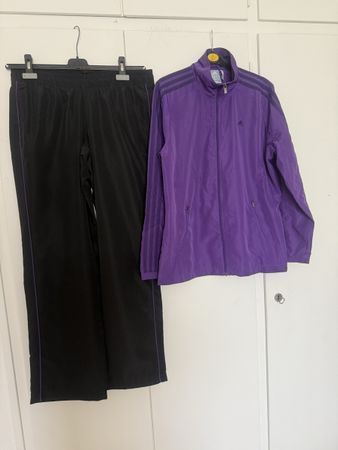 Adidas Trainingsanzug, Damen, Gr. 40, Lila/Schwarz