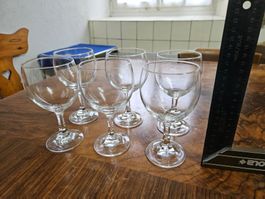 6 edle vintage Weingläser, Kristallglas, zeitlos schön!