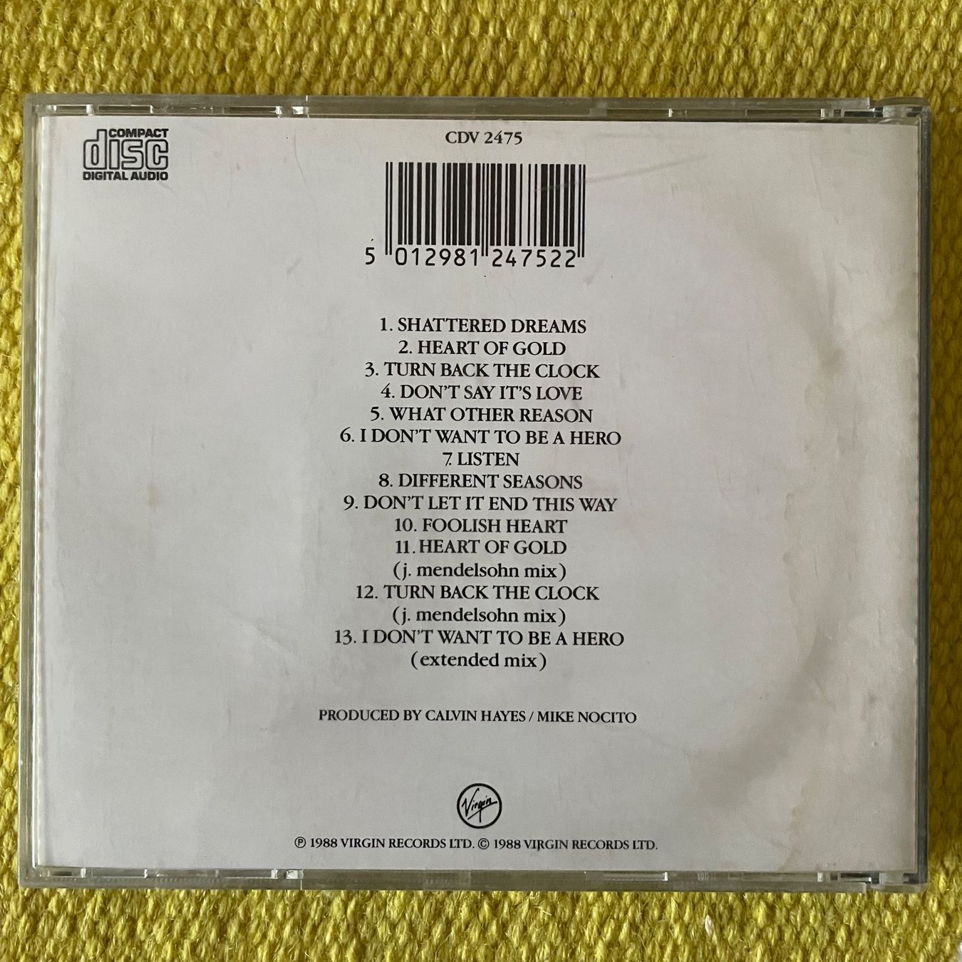 CD: JOHNNY HATES JAZZ-TURN BACK THE CLOCK – Usato da Rorschacherberg venduto da CD-Roli 1