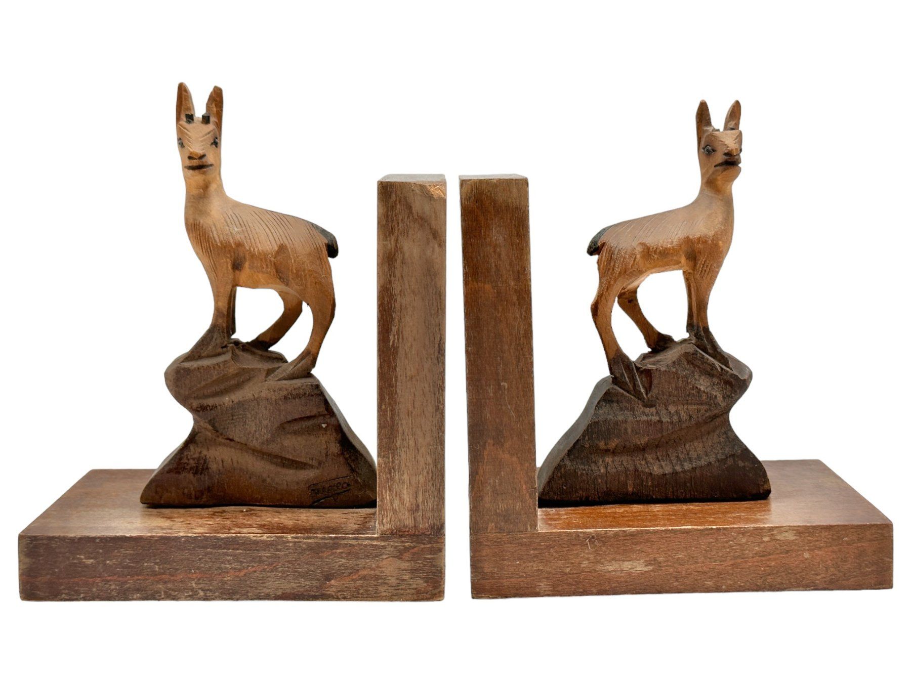 Altro in Decorazioni & Accessori: Serre-livres chevreuils sculptées Forêt-Noire. Signées – Usato da Morges venduto da vintix 1
