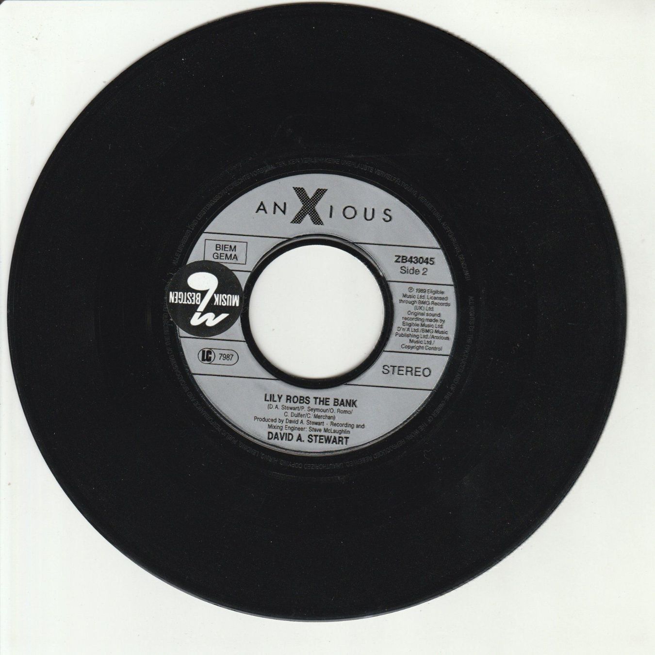 Schallplatten: David A. Stewart & Candy Dulfer - Lily was here 7" Vinyl – Gebraucht aus Tübach von JamesStone 3