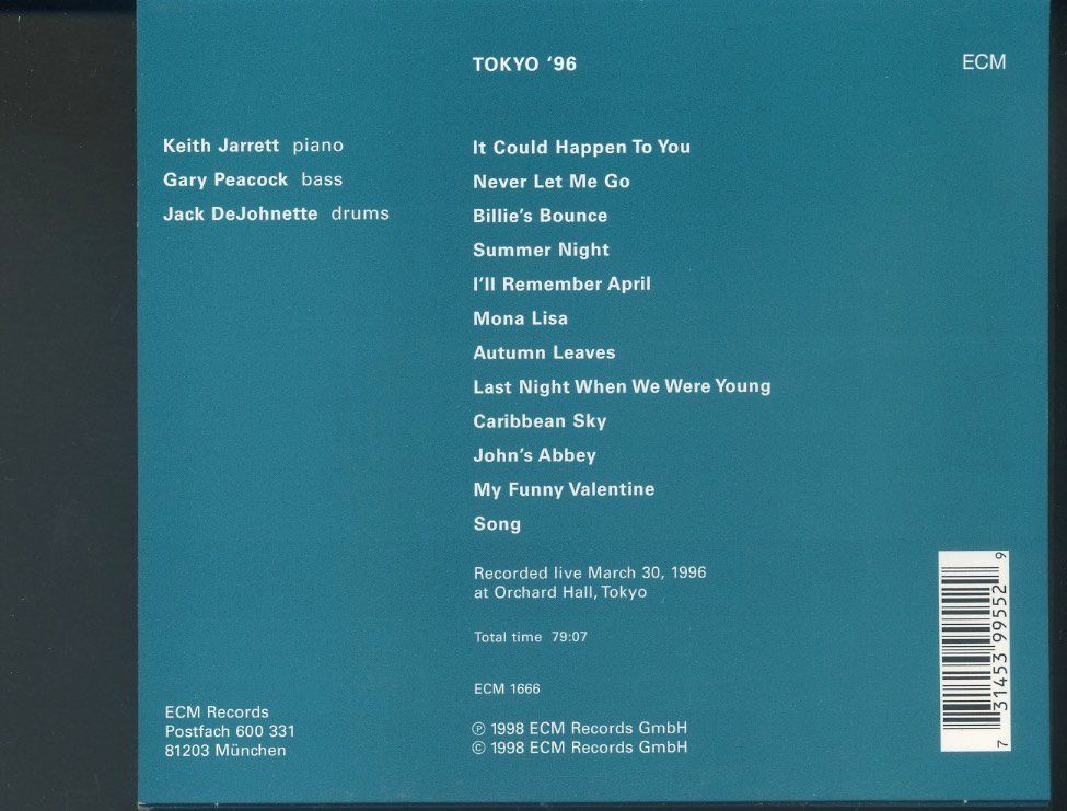 CD: Tokyo '96  - Keith Jarrett Trio – Usato da Delémont venduto da MaxPlan 1