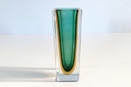 Flavio Poli Murano Glasvase grün quadratisch Vase