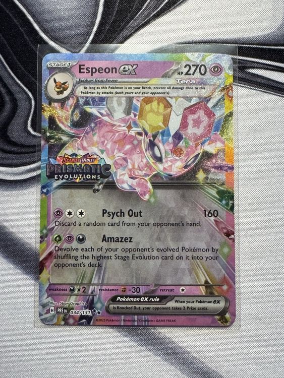 Pokemon Espeon EX 034 PRISMATIC EVOLUTION STAMP (Neu (gemäss ...