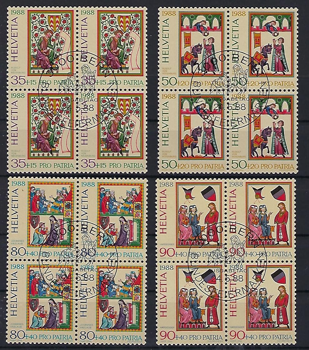 Tutti i francobolli: 1988  Pro Patria Viererblocks ET.  15375 – Usato da Lunden venduto da Animus999