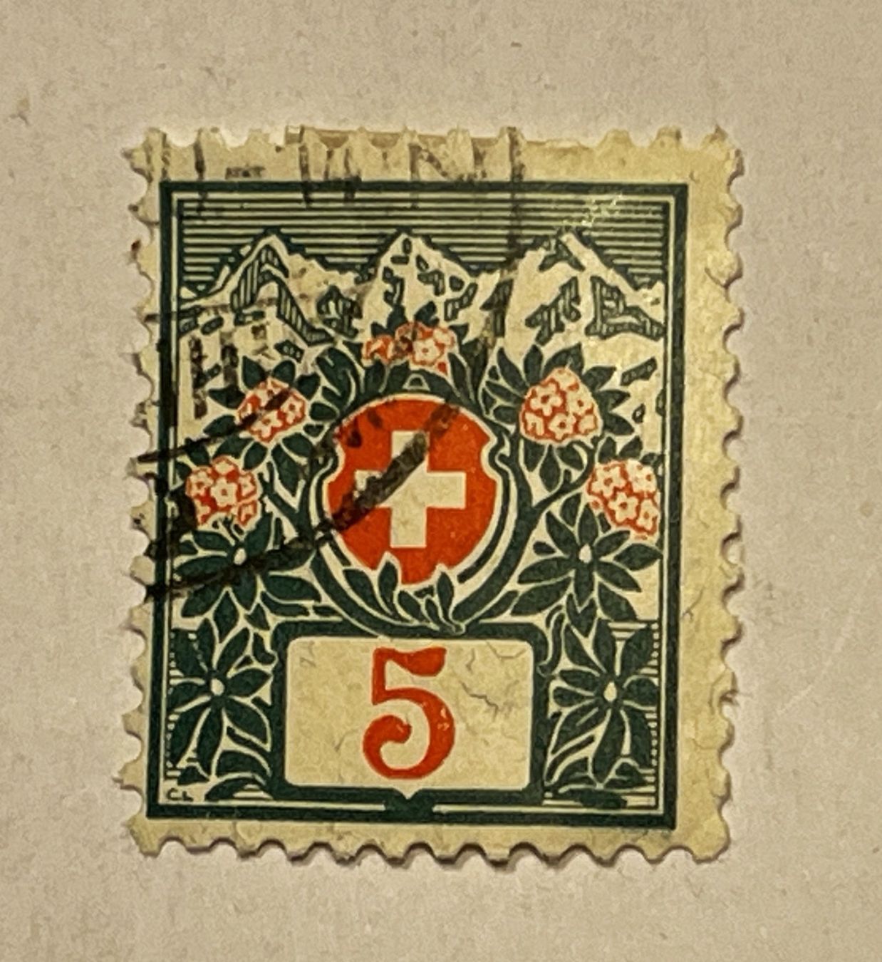 Tutti i francobolli: 1910, Schweizer Wappen und Alpenrosen – Usato da Oftringen venduto da Vucki
