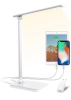 LED Schreibtischlampe Dimmbar, 15W Tischlampe mit USB