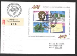 R-Sonderbrief Block W72 S 1405 Helvetia Genève 15.-16.9.1990