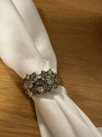 Bague argent avec pierres vertes et blanches état neuf
