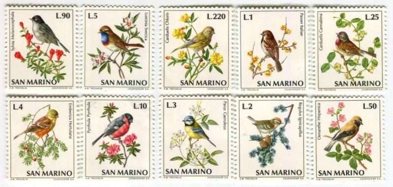 Tutti i francobolli: Briefmarken "Vögel". San Marino – Nuovo e nell'imballaggio originale da Basel venduto da Butsch5
