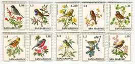 Briefmarken "Vögel". San Marino