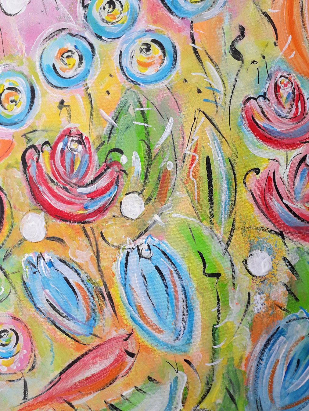 Dipinti: Gemälde Blumen expressiv Künstler: Manuela Reitz – Nuovo e nell'imballaggio originale da Balve venduto da Manu_1303 5