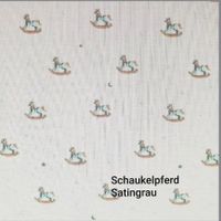 Baumwolljersey Print Schaukelpferd Satin Grau