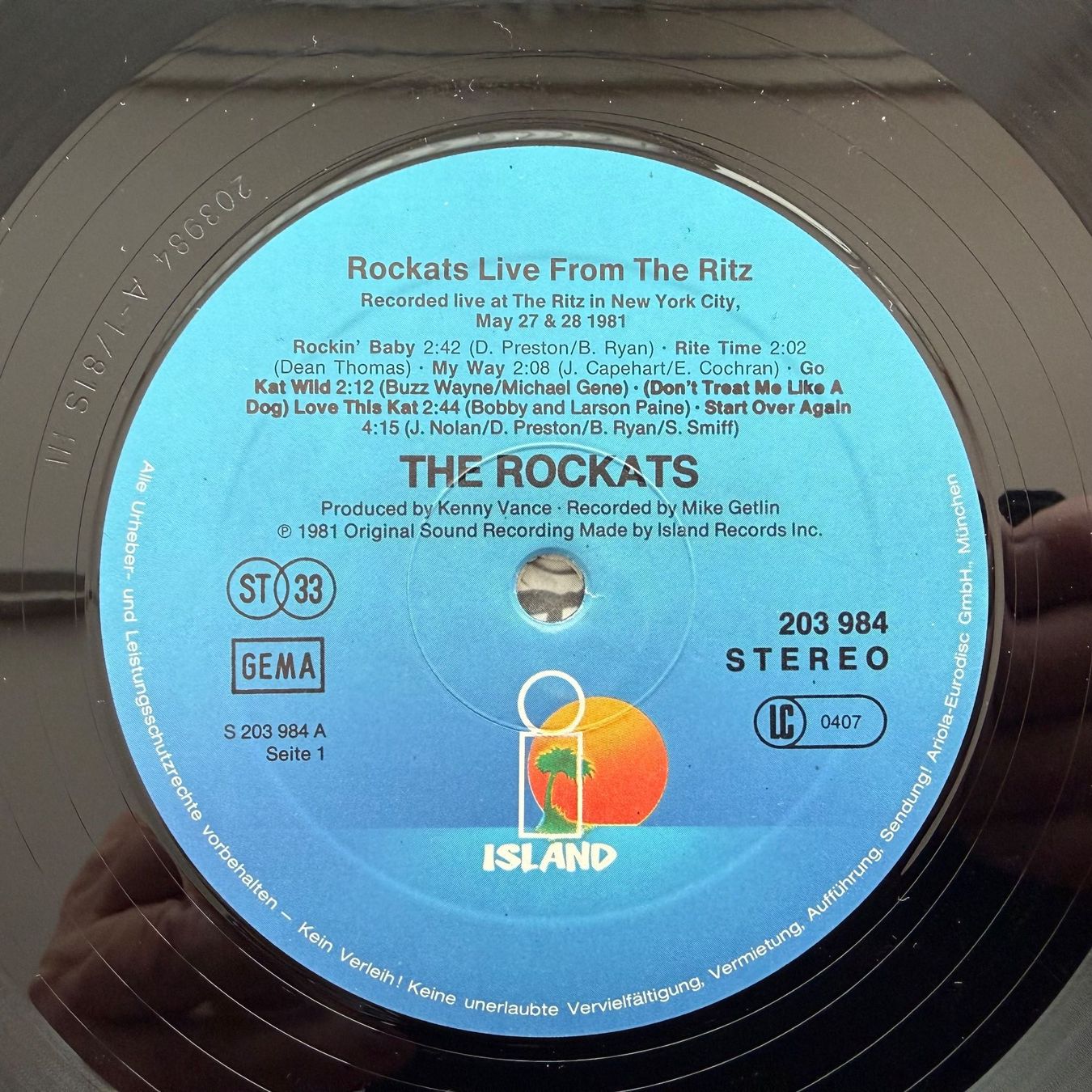 Dischi in vinile: ROCKATS - LIVE AT THE RITZ – Usato da Zürich venduto da fehlton 3