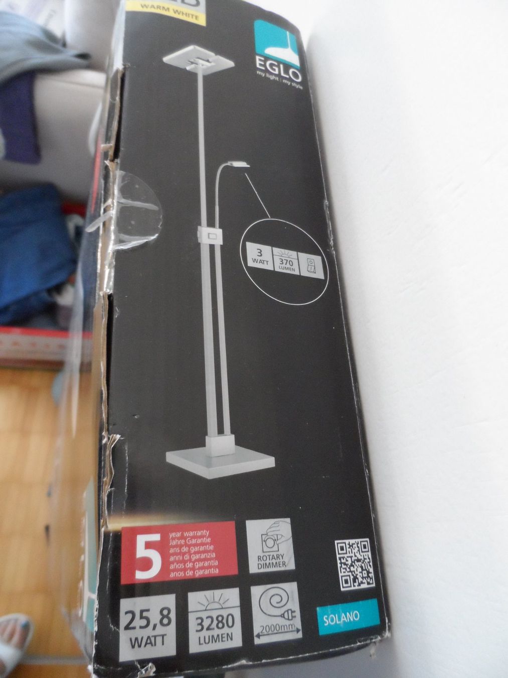 Eglo Lampade: Stehlampe LED Eglo Solano NEU – Nuovo e nell'imballaggio originale da Chur venduto da Ajura 1